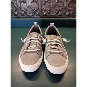 Sperry Crest Vibe Sneaker 7.5, Grey Soft Leather Top Sider Womens